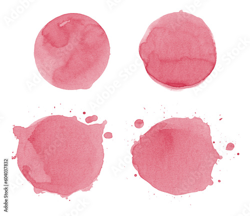 Red Watercolor Circle Dot Stain