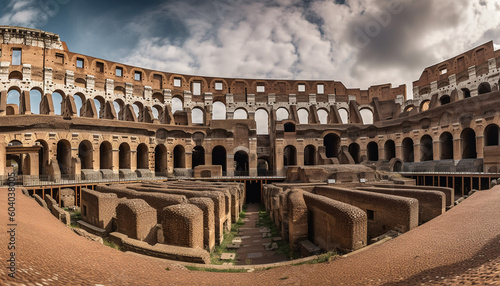 Majestic ruins of ancient architecture in Italy generated by AI