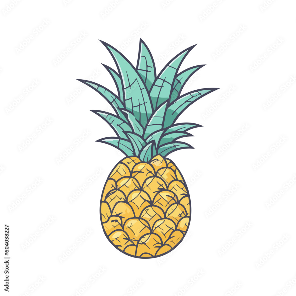 pineapple on white background vector illustration pineapple on white background vector illustration
