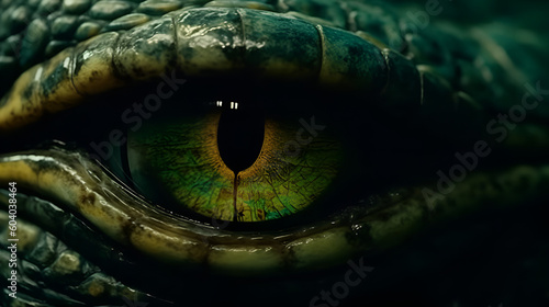 Crocodile eye up close. Generative AI