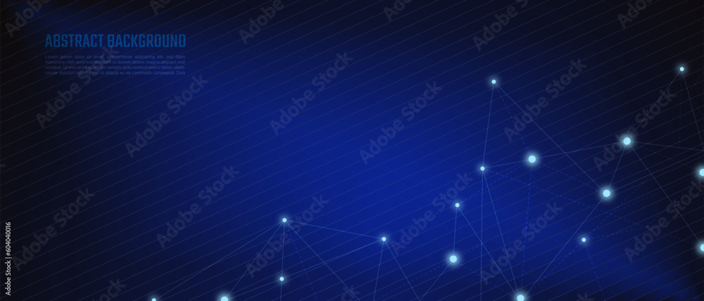 Abstract technology background of global network connection the dots and lines. Networking concept, internet connection and global communication for banner design or header