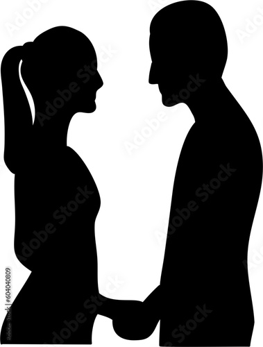 Couple Man and Woman Silhouette Illustration