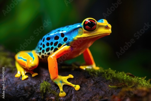 Toxic Beauty: Striking Image of a Bright Poisonous Frog in Its Natural Habitat