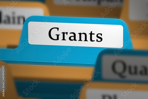 Grants word on file folder tab