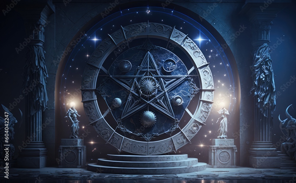 Zodiac symbols sacred temple