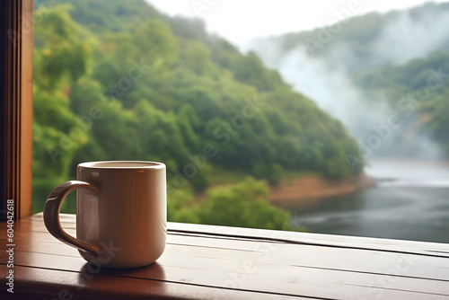 cup of coffee on the terrace