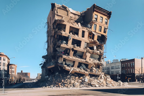Billede på lærred building in the city want to collapse