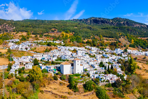 Bubion village aerial panoramic view, Spain photo