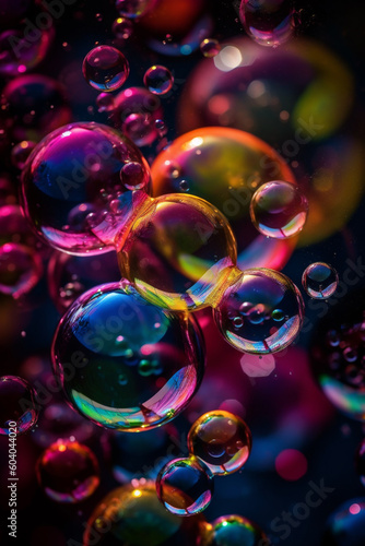 Closeup dreamy bubble background