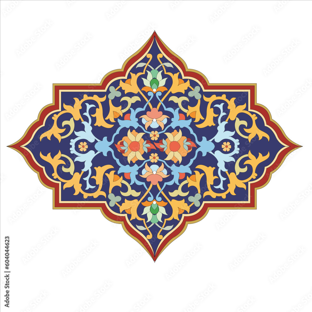 Arabic Floral Border. Traditional Islamic Design
