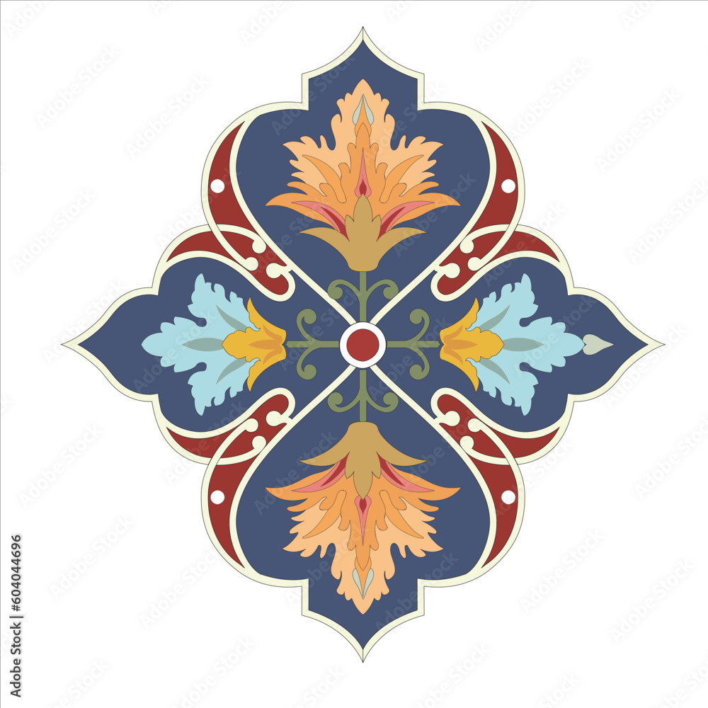 Fototapeta premium Arabic Floral Border. Traditional Islamic Design 