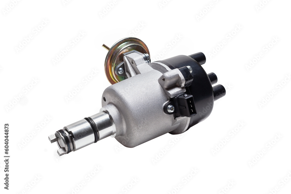 Ignition system distributor isolated on a white Ignition system distributor isolated on a white
