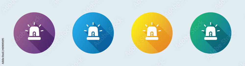 Flasher light solid icon in flat design style. Emergency signs vector illustration. Flasher light solid icon in flat design style. Emergency signs vector illustration.