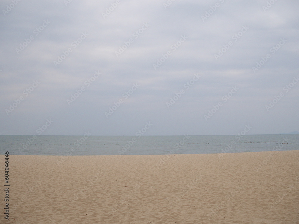 The peaceful atmosphere of the evening sea where the sky is not bright, the beach is full of human footprints. The uninhabited sea had small waves lapping on the sand.
The peaceful atmosphere of the evening sea where the sky is not bright, the beach is full of human footprints. The uninhabited sea had small waves lapping on the sand.