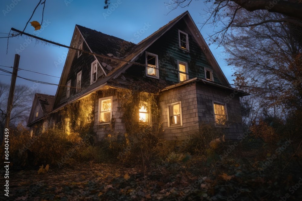 haunted house - Illustration created with generative ai haunted house - Illustration created with generative ai