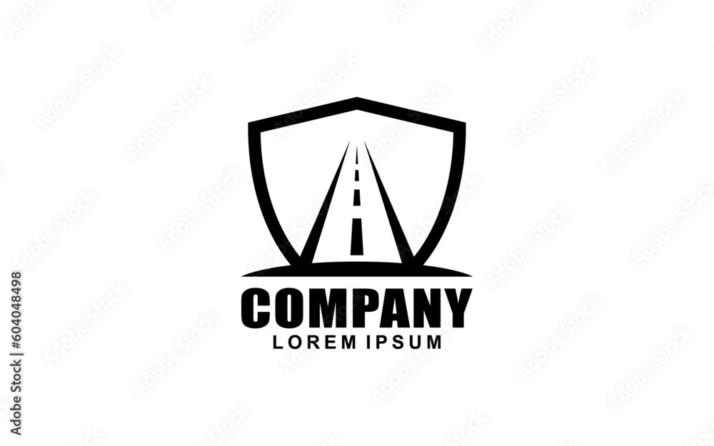 Asphalt pavement service logo template with badge style Asphalt pavement service logo template with badge style
