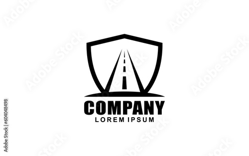 Asphalt pavement service logo template with badge style