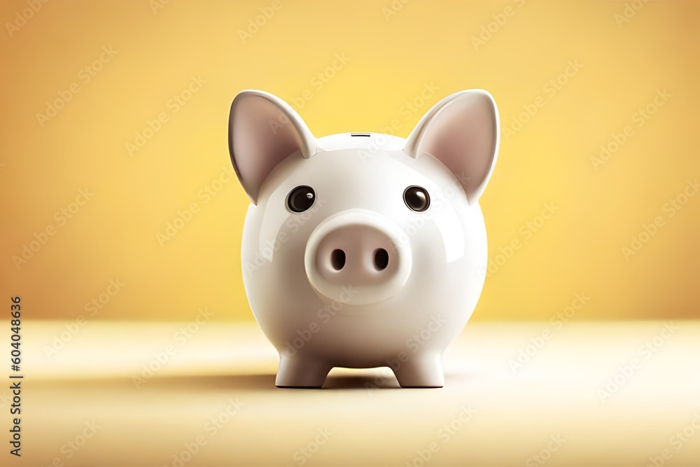 Piggy bank on green pastel background. Piggy bank on green pastel background.