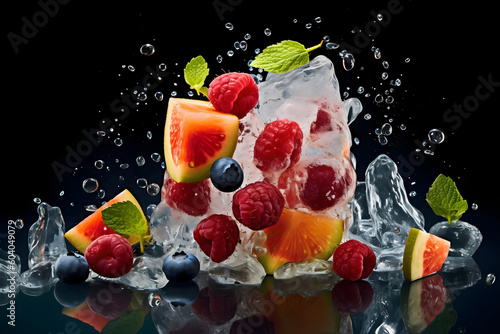 ice fruits spalsh