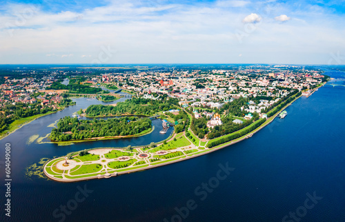 Yaroslavl city, Volga river aerial view photo