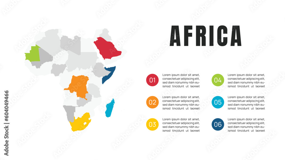 Africa High Detailed Vector Infographic Map, Using For Presentation or Website Africa High Detailed Vector Infographic Map, Using For Presentation or Website