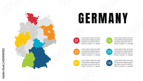Germany High Detailed Vector Infographic Map  Using For Presentation or Website