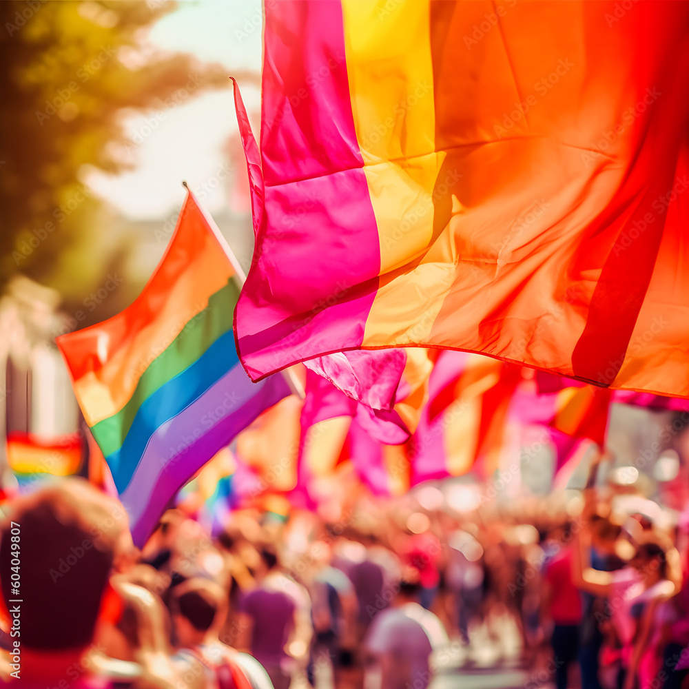 Artistic Expressions of Pride: Exploring Shaped Canvases in Flag Waving at Pride Parade