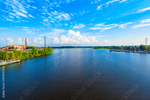 Kostroma city, Volga river aerial view