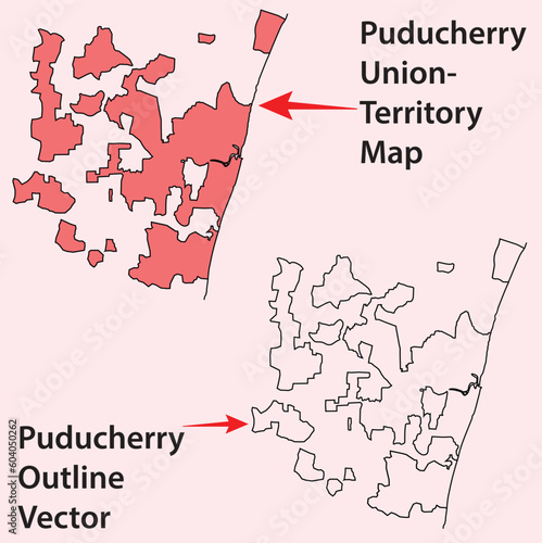 Puducherry detailed map,building architecture pondicherry,pondicherry streets,french colony pondicherry,puducherry contour outline
