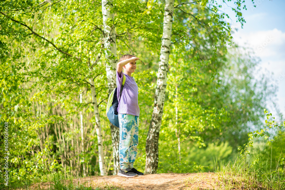 boy, child on a hike, walks in nature boy, child on a hike, walks in nature