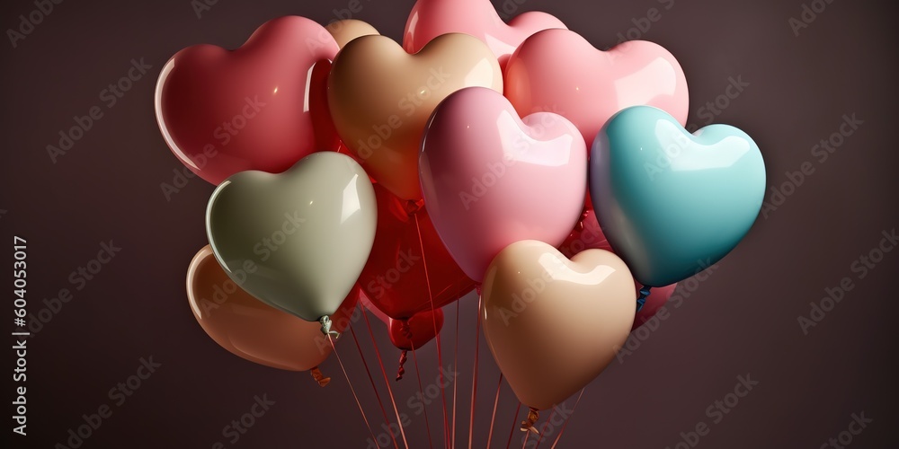 Heart shaped balloons, Generative AI