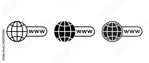 Web, website www icon vector. Site internet symbol concept