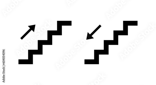 Upstairs and downstairs icon vector. Stairs symbol concept