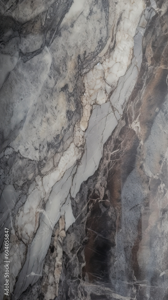 Polished dark grey granit or marble surface. Generative AI stone texture background