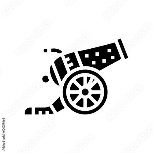 cannon carnival vintage show glyph icon vector. cannon carnival vintage show sign. isolated symbol illustration