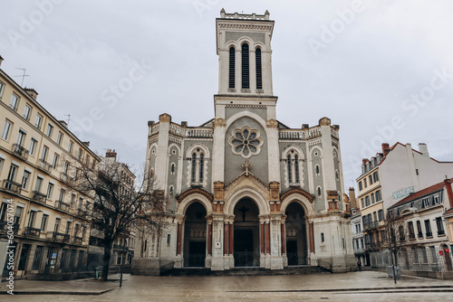 Saint Etienne, France - 30.12.2022: Saint-Étienne Cathedral in the city center