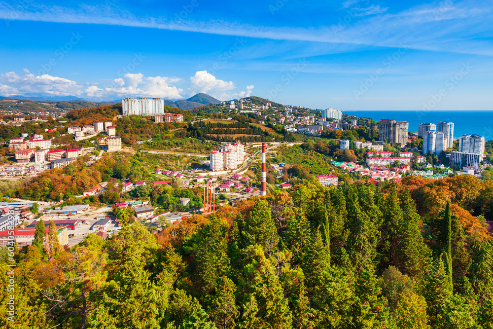 Sochi aerial panoramic view, Russia