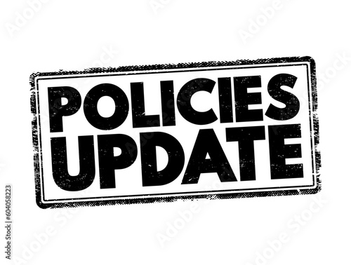 Policies Update text stamp, concept background