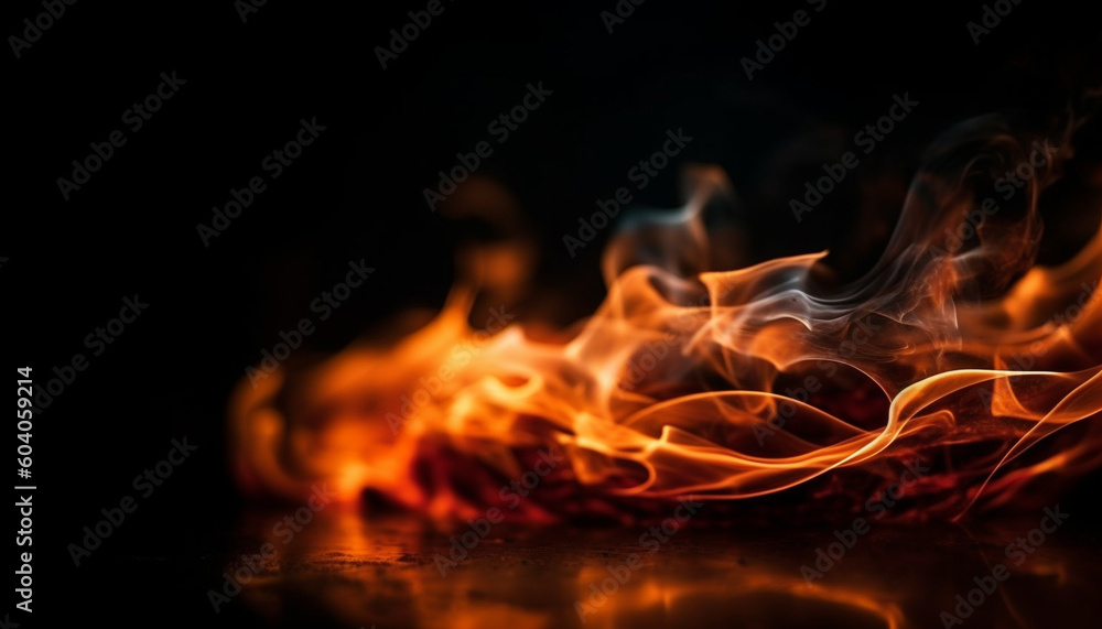 Fototapeta premium Burning fossil fuel ignites an inferno backdrop generated by AI
