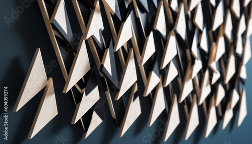 Geometric shapes in metal and wood decoration generated by AI