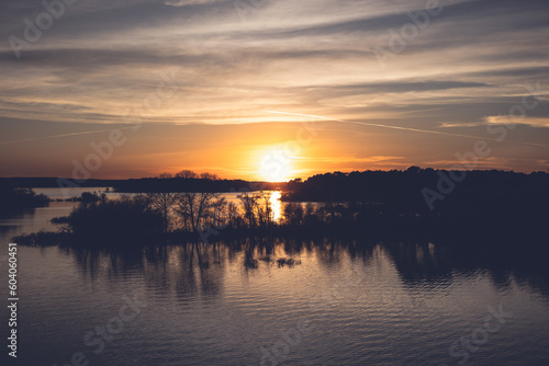 sunset over lake
