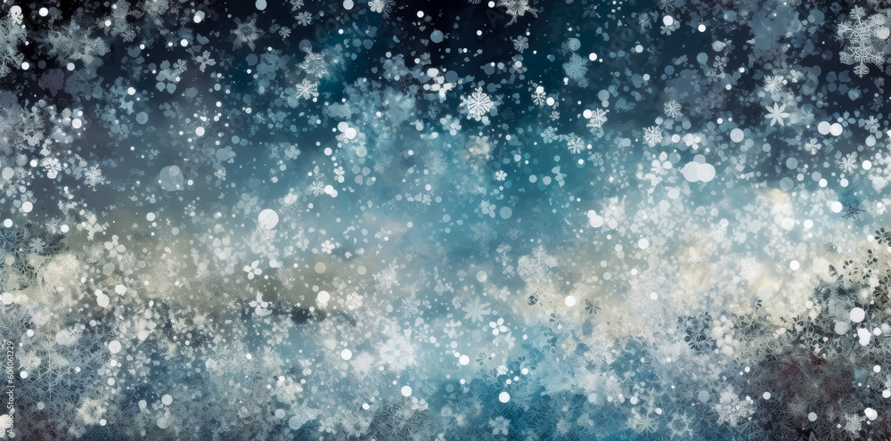 Snow glitter falling to the ground on a light blue background. Generative Ai Illustration.
Snow glitter falling to the ground on a light blue background. Generative Ai Illustration.