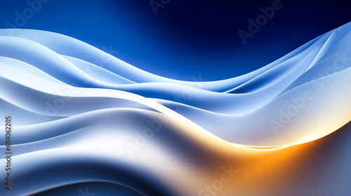 Abstract background with blue light dynamic effect. Motion Illustration. Trendy gradients. Can be used for advertising, marketing, presentation. AI generate