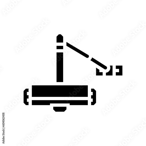 door closer hardware furniture fitting glyph icon vector. door closer hardware furniture fitting sign. isolated symbol illustration photo