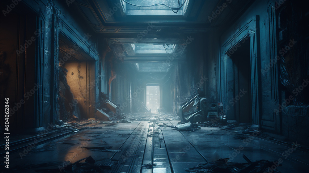 Abandoned European-style building interior Abandoned European-style building interior