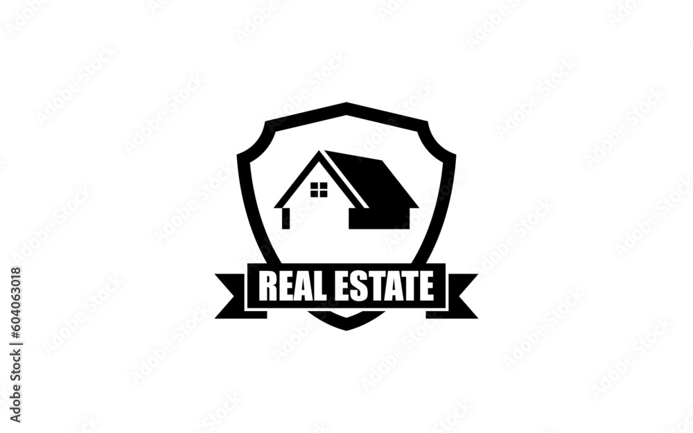 Real estate logo template with badge style. Real estate logo template with badge style.