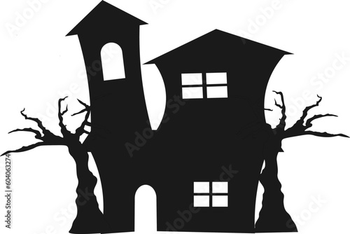 Eerie Haunted House Vector Illustration