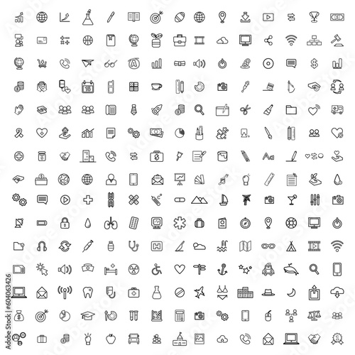 modern thin line icons. Outline isolated signs for mobile and web