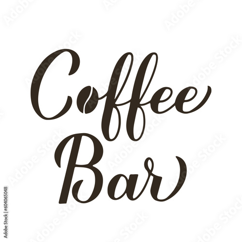 Coffee bar calligraphy hand lettering isolated on white. Funny coffee quote. Kitchen sign.  Vector template for banner  typography poster  sticker  mug  shirt  etc