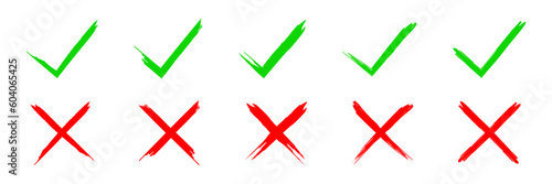Check mark, cross icon. Tick, check mark, cross icon